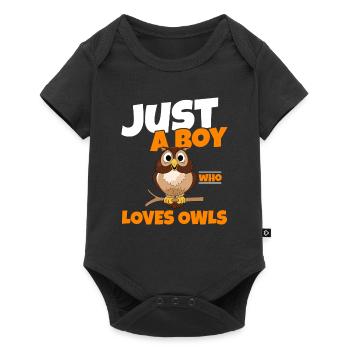 Oiseaux De Proie Hibou Fan Amoureux des oiseaux Juste un garçon qui Lo - Body à manches courtes Premium Bébé - noir - Devant