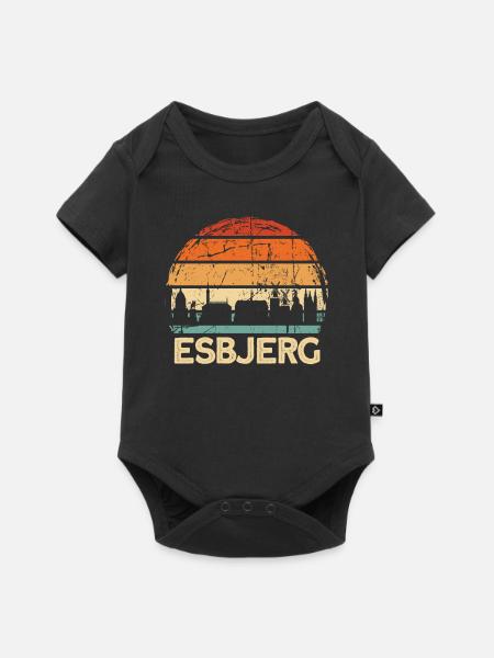 Esbjerg - Baby Premium Kurzarmbody - Schwarz