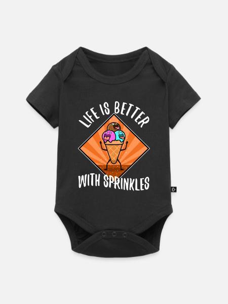 Life Is Better With Sprinkles - Baby Premium Kurzarmbody - Schwarz