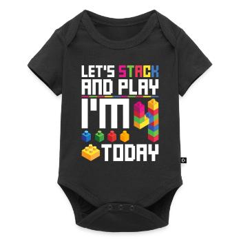 Blockgebäude 4. Geburtstagsdesign Für - Body à manches courtes Premium Bébé - noir - Devant
