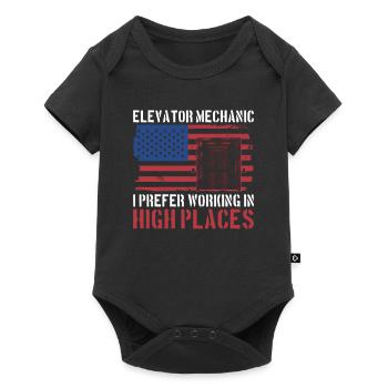 Patriotisches Aufzugsmechanik-design Für - Body à manches courtes Premium Bébé - noir - Devant