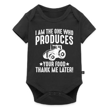 I'm the one who produces their food - Baby Premium short-sleeve bodysuit - black - Front