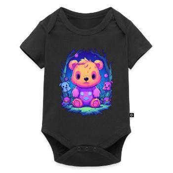 Cute Pink Bear Teddy Cuddly Toy - Baby Premium short-sleeve bodysuit - black - Front