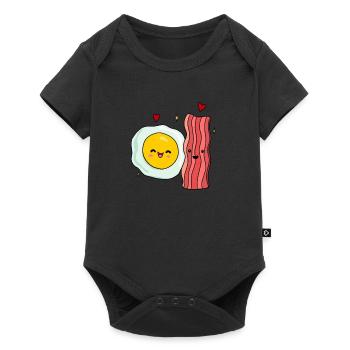 Egg Fried Egg Bacon Couple - Baby Premium short-sleeve bodysuit - black - Front