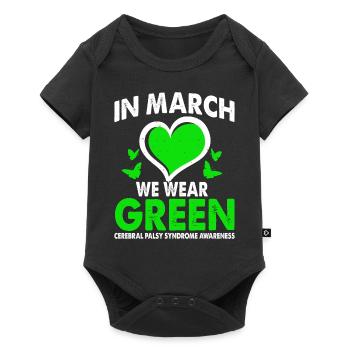 In March we wear Green Cerebral Palsy Syndrome - Baby Premium short-sleeve bodysuit - black - Front