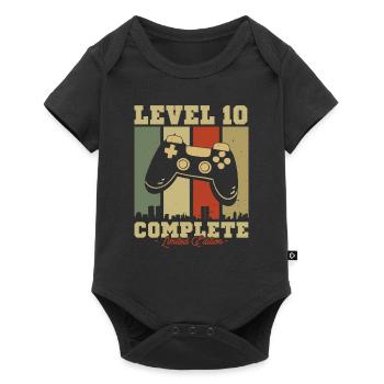 Anniversaire Vintage Niveau 10 Édition Limitée - Body à manches courtes Premium Bébé - noir - Devant