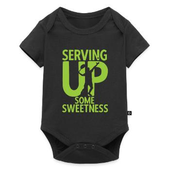 Tennisplatz Spruch Für Tennis - Baby Premium Kurzarmbody - Schwarz - Vorne