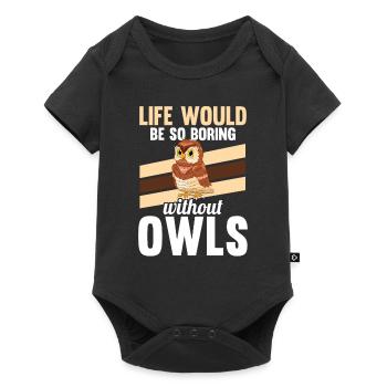 La vie rétro des oiseaux de proie serait si ennuyeuse sansou - Body à manches courtes Premium Bébé - noir - Devant