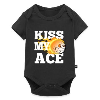 Kiss my ace volleyball - Baby Premium Kurzarmbody - Schwarz - Vorne