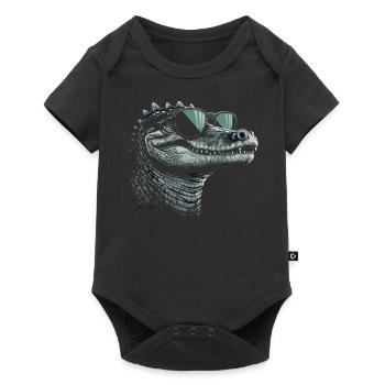 Crocodile Sunglasses - Baby Premium short-sleeve bodysuit - black - Front