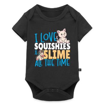J’adore les squishies et le slime tout le temps - Body à manches courtes Premium Bébé - noir - Devant