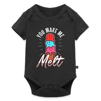 You make me melt, Eiscreme - Baby Premium Kurzarmbody - Schwarz - Vorne