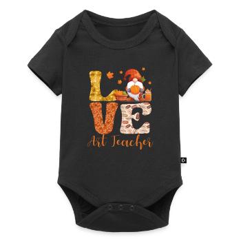 Liebe Kunst Lehrer Herbst Liebhaber Herbstblätter - Baby Premium Kurzarmbody - Schwarz - Vorne