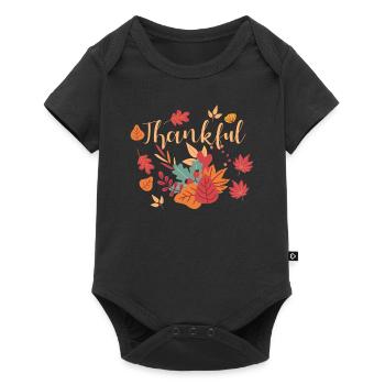 Grateful Grateful Autumn Leaves Inspirational Autumn - Baby Premium short-sleeve bodysuit - black - Front