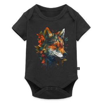Fox Animal Lover Gift Motif animal sauvage - Body à manches courtes Premium Bébé - noir - Devant