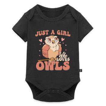 Just A Girl Who Loves Owls Night Owl Nocturnal Bir - Baby Premium Kurzarmbody - Schwarz - Vorne