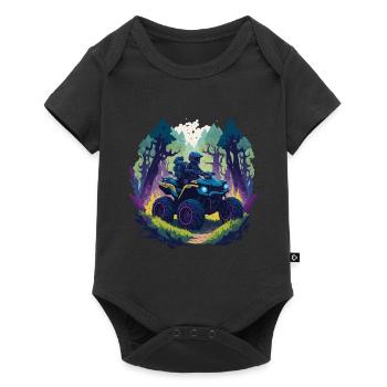Offroad Quad Race Forest Cartoon Illustration - Baby Premium short-sleeve bodysuit - black - Front