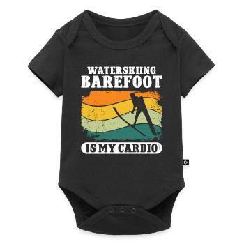 Waterskiing Barefoot is my Cardio - Baby Premium short-sleeve bodysuit - black - Front