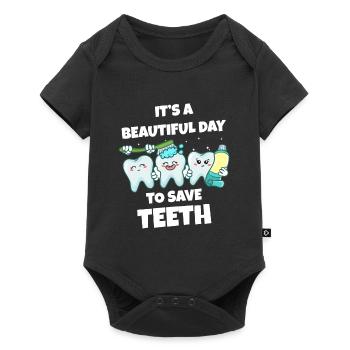 Zahn Zähne Zahnarzt Zahnmedizinische Angestellte - Baby Premium Kurzarmbody - Schwarz - Vorne