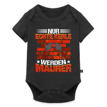 Maurer Nur echte Kerle werden Maurermeister - Baby Premium Kurzarmbody - Schwarz - Vorne