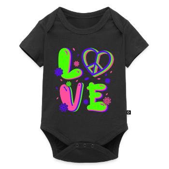 80s Retro CostumeTheme Party Costume 90s Party - Baby Premium short-sleeve bodysuit - black - Front