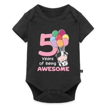 Vache pour les enfants de 5 ans - Body à manches courtes Premium Bébé - noir - Devant