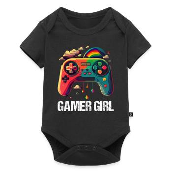 Gaming Konsole PC Zockerin Mädchen Gamer Girl - Baby Premium Kurzarmbody - Schwarz - Vorne