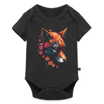 Fox Animal Lover Gift Motif animal sauvage - Body à manches courtes Premium Bébé - noir - Devant