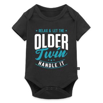 relax and let the older twin handle it - Baby Premium short-sleeve bodysuit - black - Front