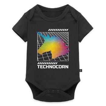 EDM Technocorn Unicorn Festival Music - Baby Premium short-sleeve bodysuit - black - Front