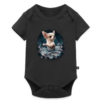 Chihuahua | Ballerina | Ballet | Dance | Dancing | - Baby Premium Kurzarmbody - Schwarz - Vorne