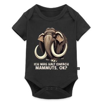 Ich mag halt einfach Mammuts Mammut - Baby Premium Kurzarmbody - Schwarz - Vorne