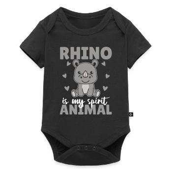 Le rhinocéros est mon animal spirituel - doux rhinocéros - Body à manches courtes Premium Bébé - noir - Devant