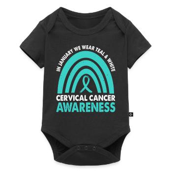 En janvier, nous portons Teal & White - Body à manches courtes Premium Bébé - noir - Devant