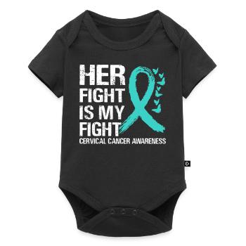 Votre combat est contre le cancer du col de l’utérus - Body à manches courtes Premium Bébé - noir - Devant