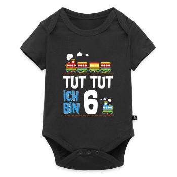 6. Geburtstag Tut Tut Eisenbahn Zug 6 Jahre - Baby Premium Kurzarmbody - Schwarz - Vorne