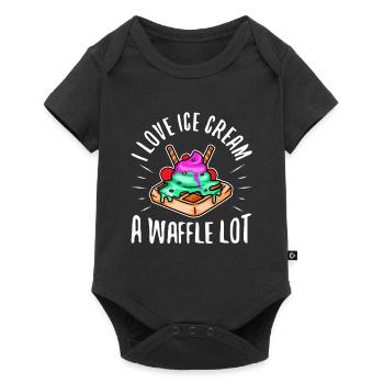 I love ice cream a waffle lot - Baby Premium short-sleeve bodysuit - black - Front
