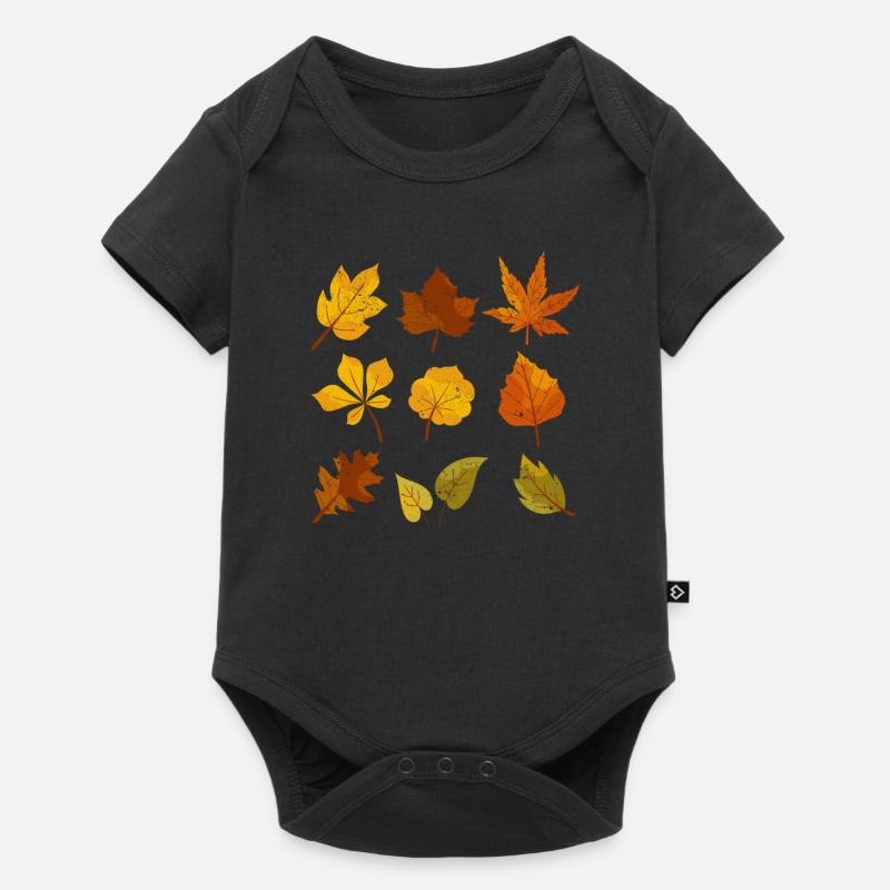 Feuilles d’automne Octobre Amoureux Feuille d’automne Feuille d’érable - Body à manches courtes Premium Bébé - noir