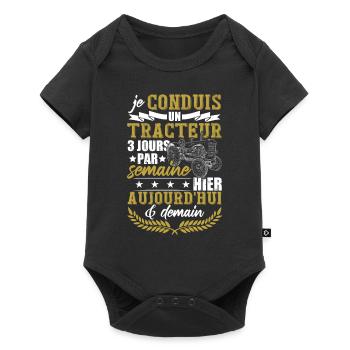 Drôle Dicton Tracteur Paysan Cadeaux Fermier - Body à manches courtes Premium Bébé - noir - Devant