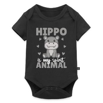Hippo is my spirit animal - süßer Hippo - Baby Premium short-sleeve bodysuit - black - Front