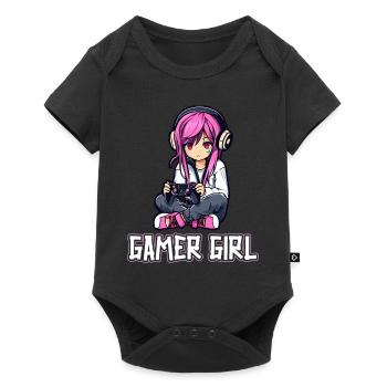 Gaming Konsole PC Zockerin Mädchen Gamer Girl - Baby Premium Kurzarmbody - Schwarz - Vorne