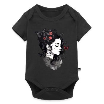 Filles gothiques et papillons: esthétique - Body à manches courtes Premium Bébé - noir - Devant