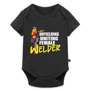 Female Welder Funny - Baby Premium short-sleeve bodysuit - black - Front