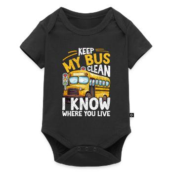 Chauffeur d’autobus scolaire, chauffeur d’autobus, préposé d’autobus - Body à manches courtes Premium Bébé - noir - Devant