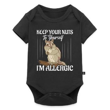 Garde tes noix pour toi Je suis allergique - Body à manches courtes Premium Bébé - noir - Devant