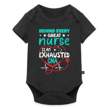 Derrière chaque bonne infirmière se cache une vie d’AIIC épuisée - Body à manches courtes Premium Bébé - noir - Devant