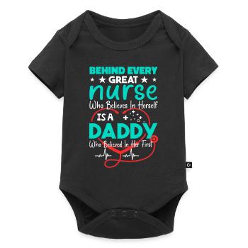 Behind Every Great Nurse - Daddy - Baby Premium Kurzarmbody - Schwarz - Vorne