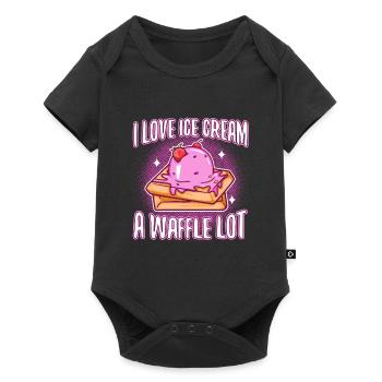 I love ice cream a waffle lot - Baby Premium short-sleeve bodysuit - black - Front