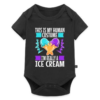 This is my human costume i'm really a ice cream - Baby Premium Kurzarmbody - Schwarz - Vorne