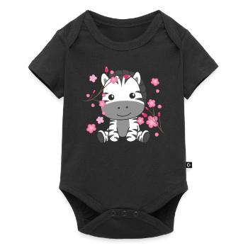 Zebra animaux mignons pour enfants kawaii - Body à manches courtes Premium Bébé - noir - Devant
